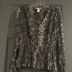 Dark green python blouse